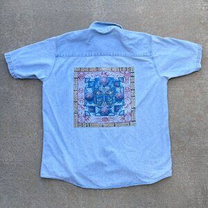 Vintage 90s Chambray Apricot Jam David Gans Shirt